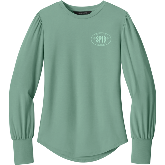 MM1019 - Women’s Stretch Jersey Long Sleeve Blouson Top