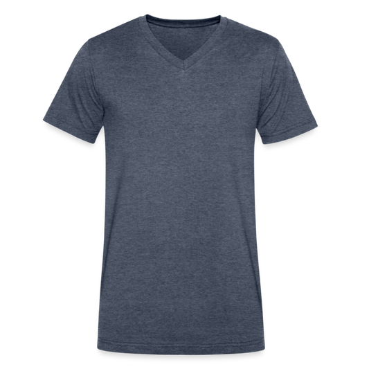 Men's V-Neck T-Shirt - heather navy